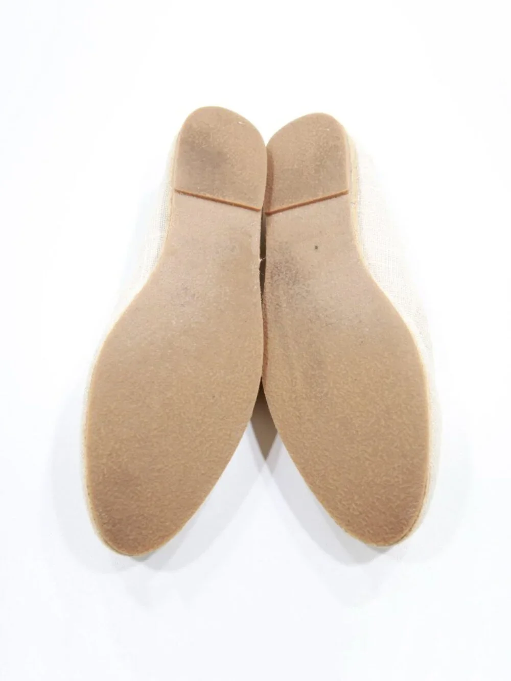 Jack Rogers Audrey Beige & Silver Linen Espadrille Loafer Flats - 9